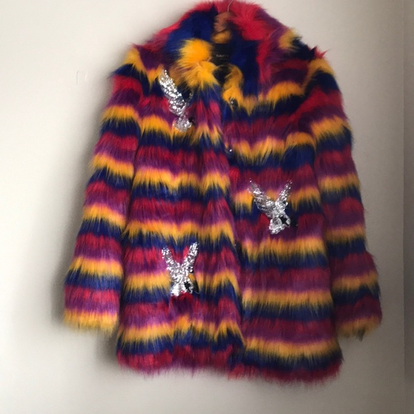 Nasty Gal Rare Bird Faux Fur Coat - Picture 4 of 8